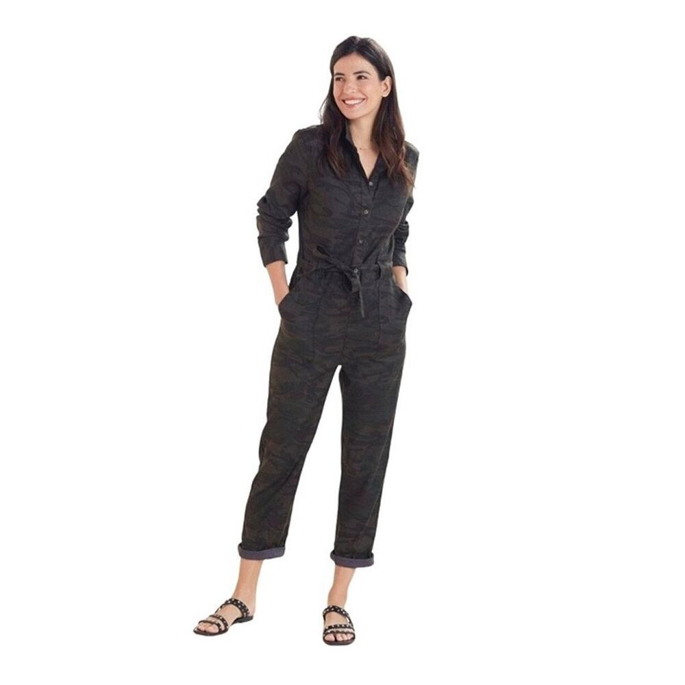 NWT Level 99 "Honey Flight" Camo Jumpsuit Tie Waist Size Large